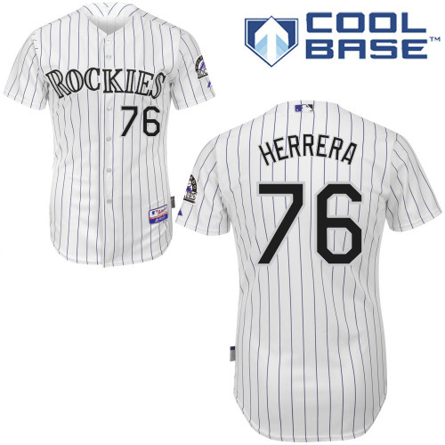 Rosell Herrera #76 MLB Jersey-Colorado Rockies Men's Authentic Home White Cool Base Baseball Jersey